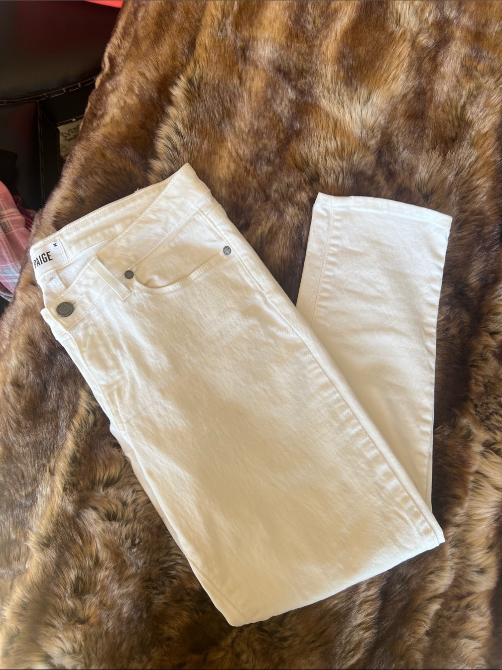 PAIGE Cream Straight-Leg Women's Jeans